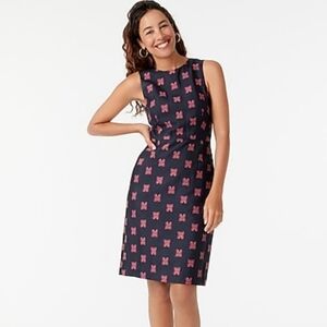 J crew Sheath dress in butterfly jacquard